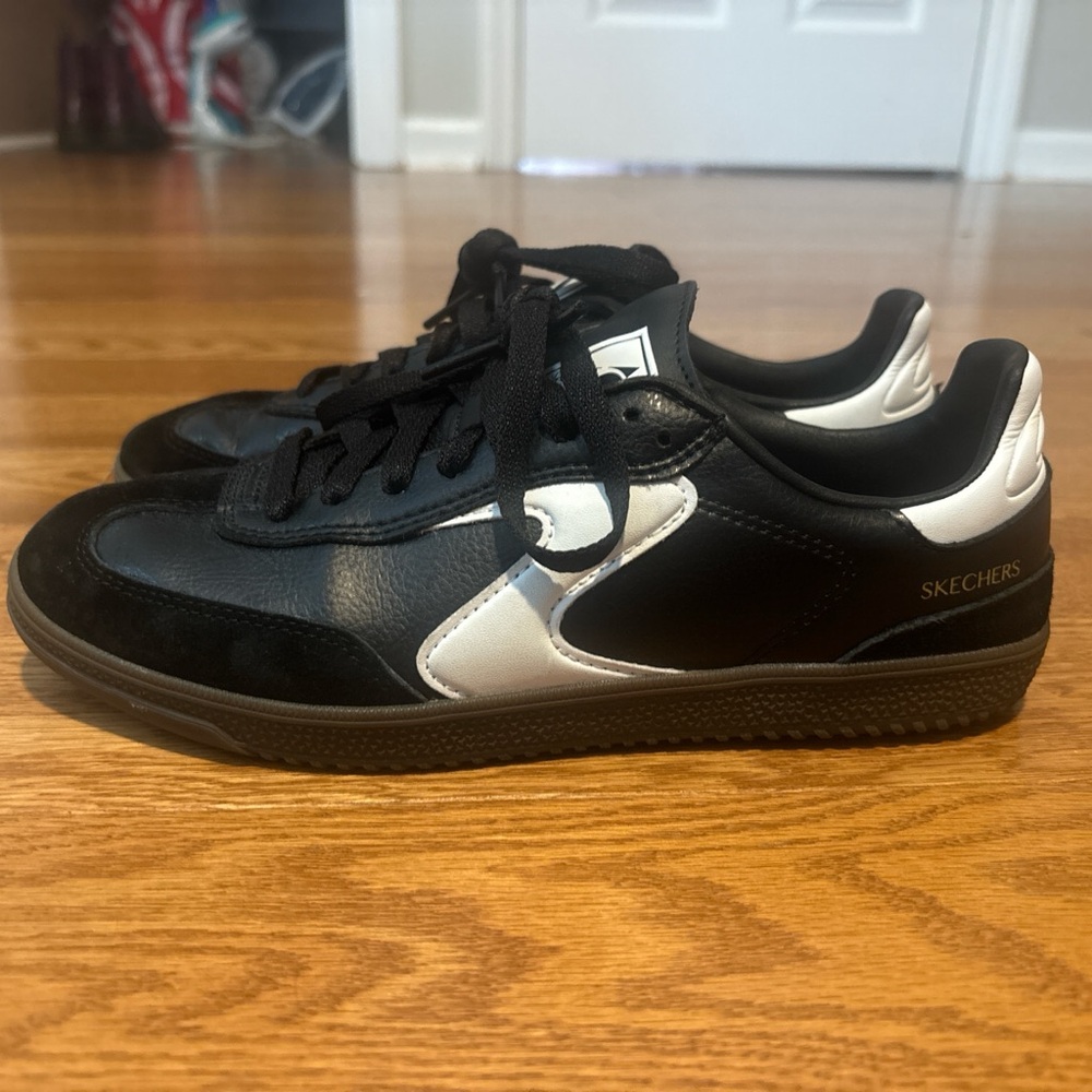 Skechers Black and White Low-Top Sneakers